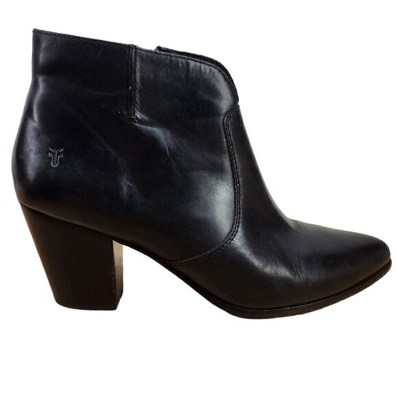 FRYE Jennifer Bootie Leather Pointed Toe Ankle Western Style Boots Black, 8M - Picture 3 of 16